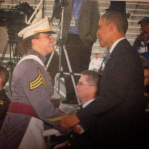Weedsport alumnae Amy Sanchez meets former president Barack Obama at West Point.