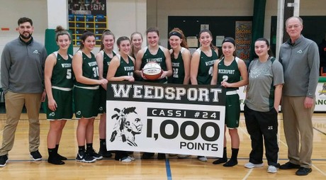 Senior Cassi Carroll recently scored her 1000th career point.