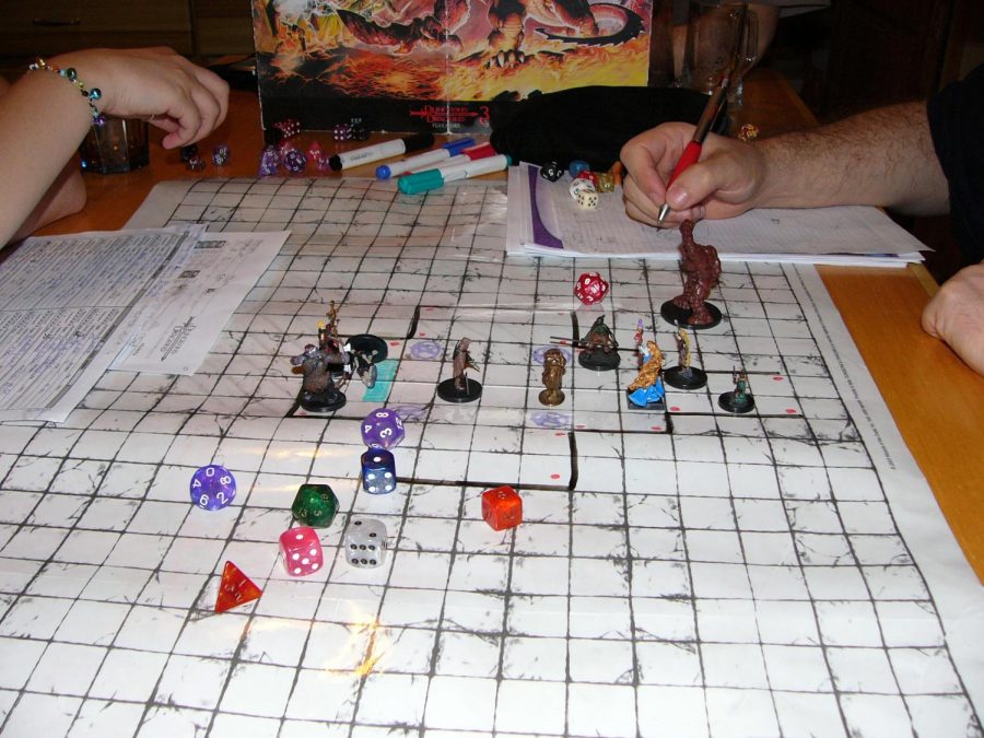 A typical Dungeons and Dragons board setup.